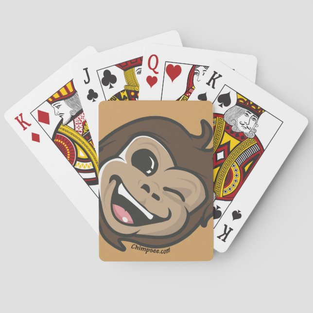 Chimpsee  Cute Monkey Adorable Face Playing Cards (Back)