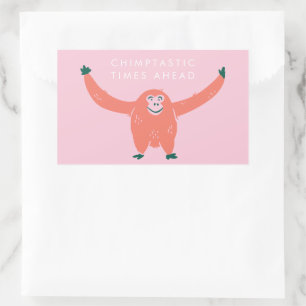 Chimptastic Times Ahead - Funny Monkey Quote Rectangular Sticker