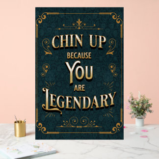 Chin Up Because You Are Legendary Acrylic Sign