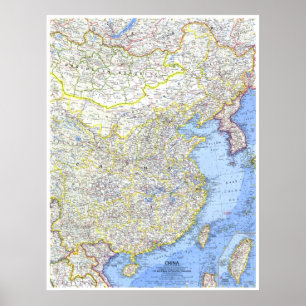 " China: 1964 Detailed map Poster