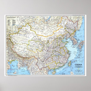 " China: 1991/today - Detailed classic wall map Poster