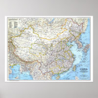 " China: 1991/today - Detailed classic wall map