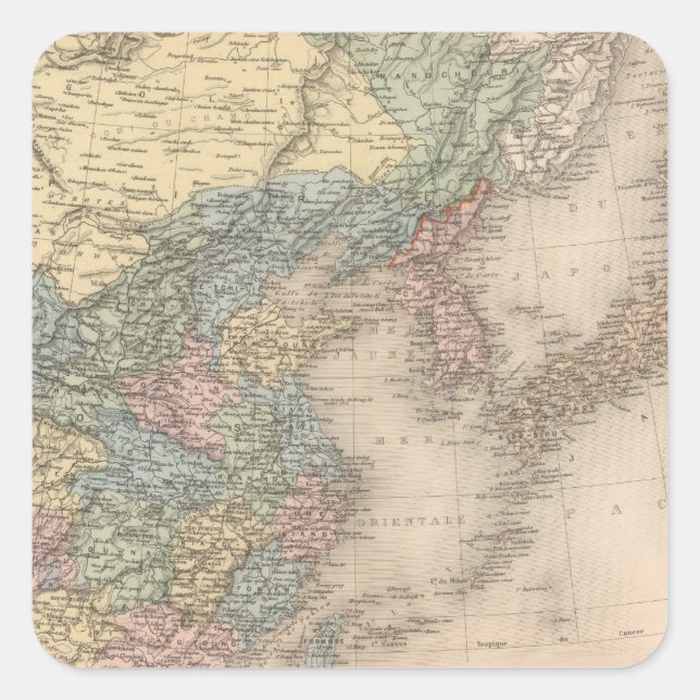 China and Korea Square Sticker (Front)