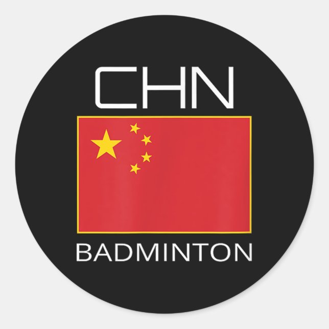 China Badminton Team Fan Gift Chinese Athlete Chn  Classic Round Sticker (Front)