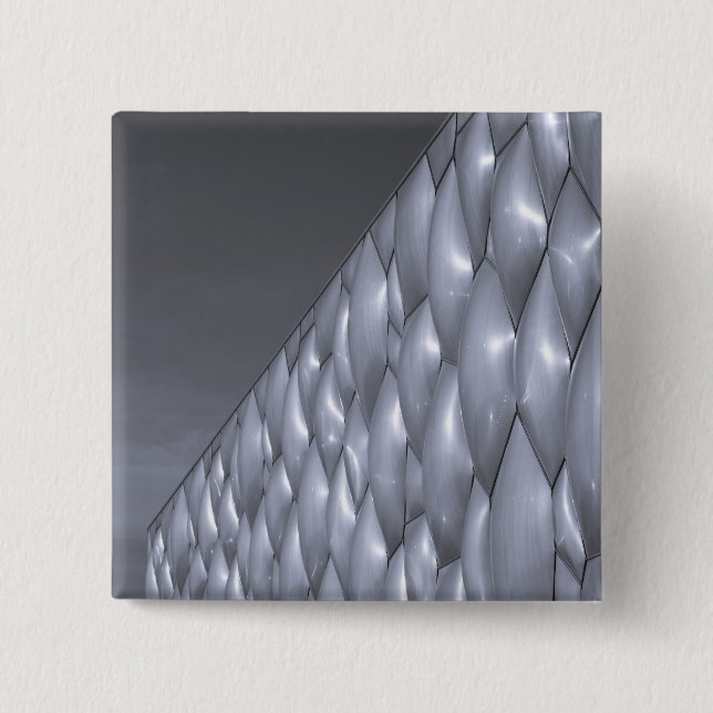 China, Beijing. National Aquatics Centre 15 Cm Square Badge (Front)