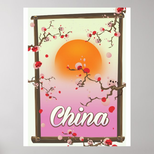 China Blossom Sunset Poster (Front)
