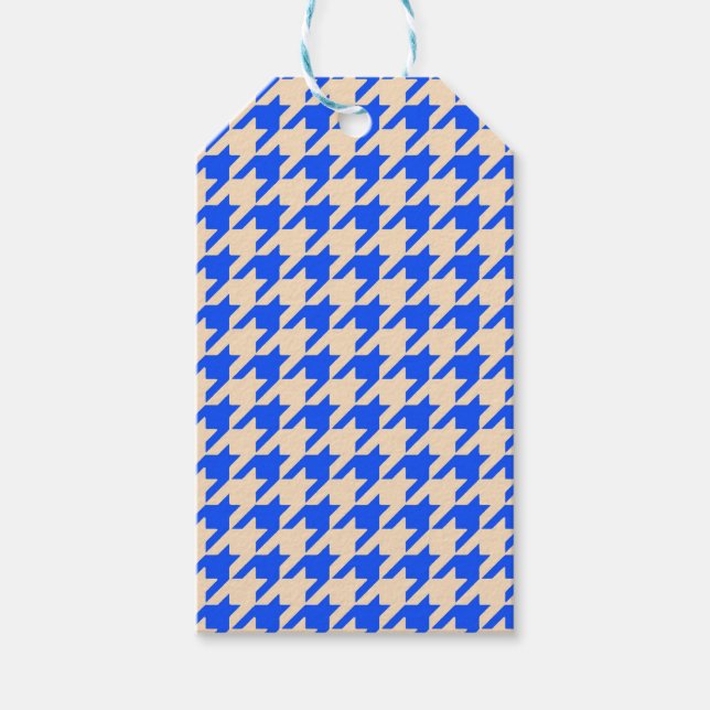 China Blue Houndstooth Gift Tags (Front)