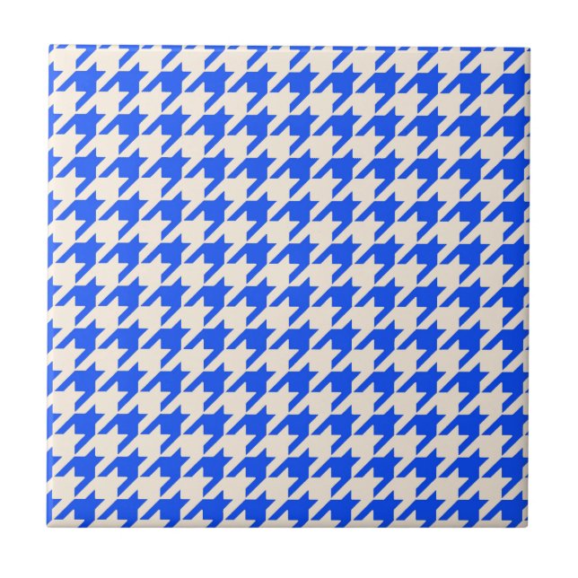 China Blue Houndstooth Tile (Front)