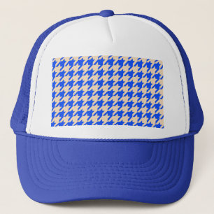 China Blue Houndstooth Trucker Hat