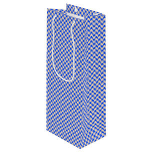 China Blue Houndstooth Wine Gift Bag
