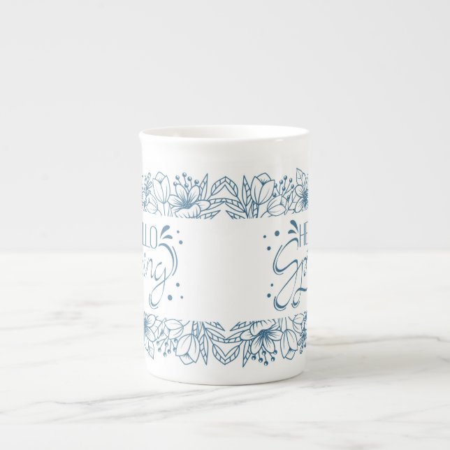 China Bone mug Hello Spring (Front)
