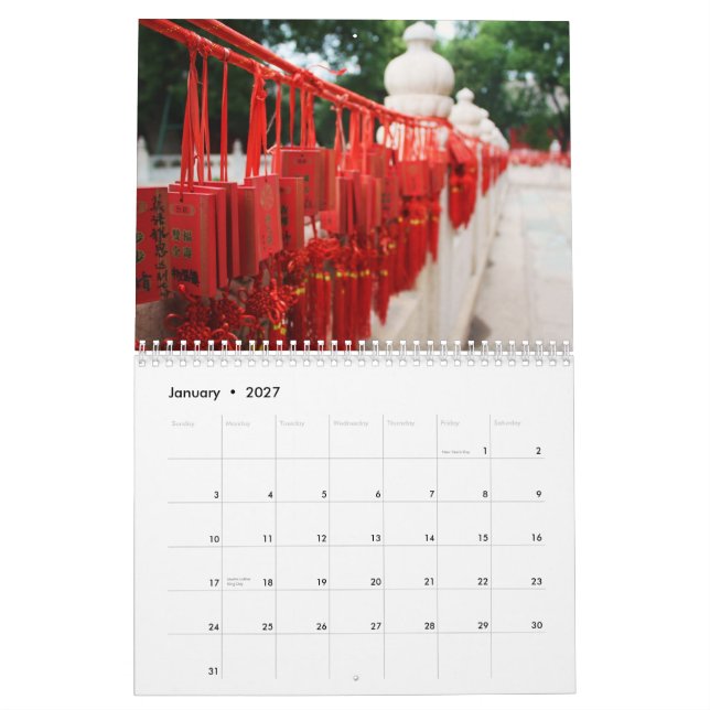 China calendar (Jan 2027)