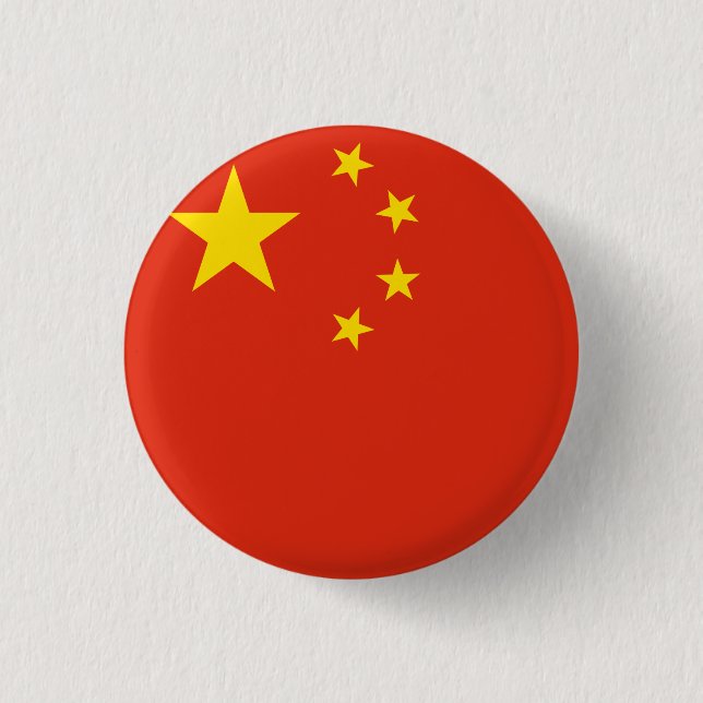 China (Chinese) Flag 3 Cm Round Badge (Front)