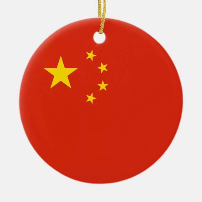 China – Chinese Flag Ceramic Tree Decoration (Front)