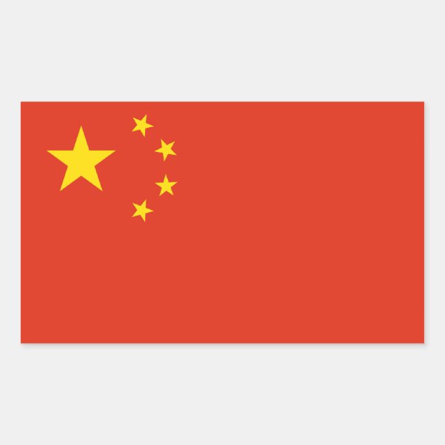 China/Chinese Flag. People's Republic Rectangular Sticker (Front)