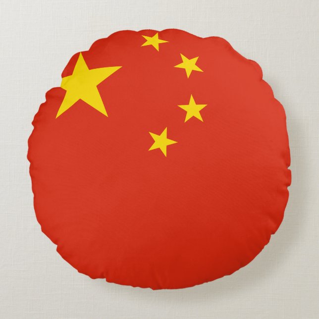 China (Chinese) Flag Round Cushion (Front)