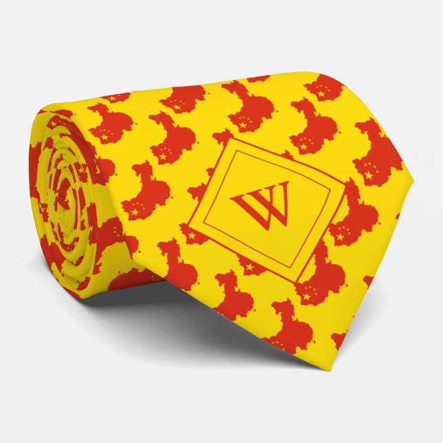 CHINA Christian Scripture Monogram Yellow Tie (Rolled)