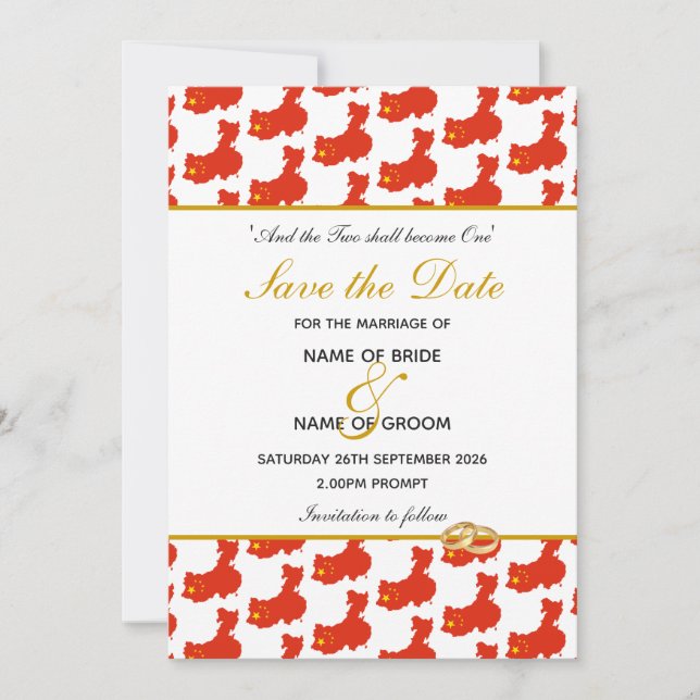 CHINA Christian Special Event Wedding Celebration Save The Date (Front)