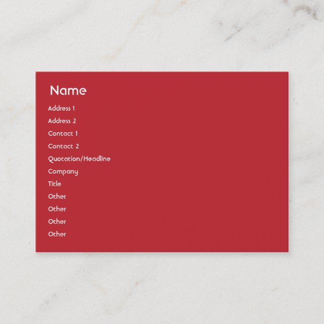 China - Chubby Business Card (Front)