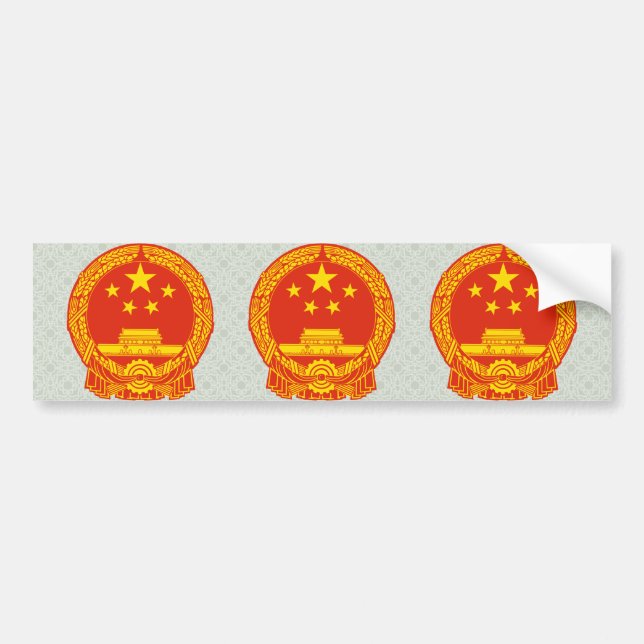China Coat of Arms detail Bumper Sticker (Front)