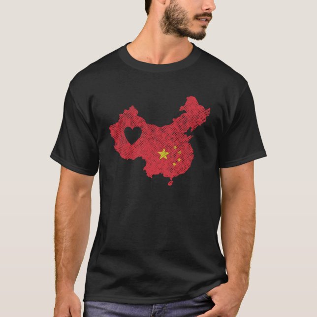 China Country Card with Flag T-Shirt (Front)