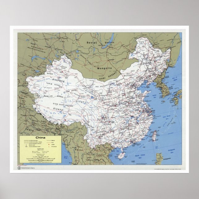 China Detailed Map - 1979 Poster (Front)