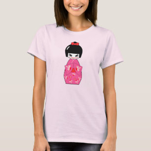 China Doll Girl In Kimono T-shirts, Chinese T-Shirt