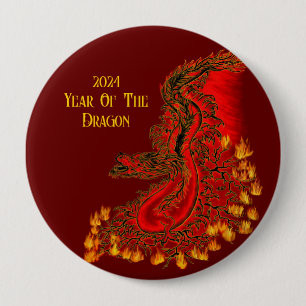 China Dragon , 2024 Year Of The Dragon 10 Cm Round Badge