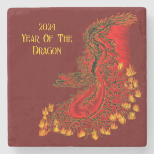 China Dragon , 2024 Year Of The Dragon Stone Coaster