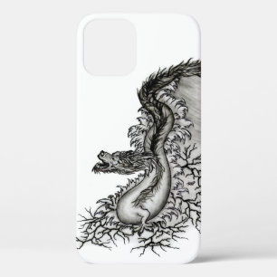 China Dragon, Black and white Design in Tattoostyl iPhone 12 Case