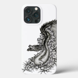 China Dragon, Black and white Design in Tattoostyl iPhone 13 Pro Case
