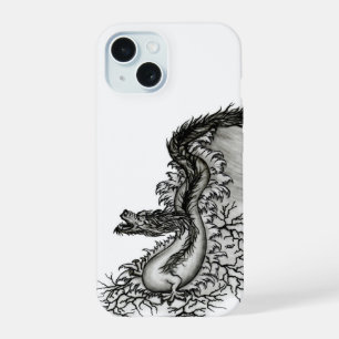 China Dragon, Black and white Design in Tattoostyl iPhone 15 Case