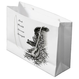 China Dragon, Black and white Design in Tattoostyl Large Gift Bag