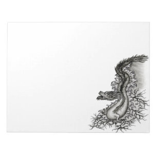 China Dragon, Black and white Design in Tattoostyl Notepad