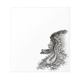 China Dragon, Black and white Design in Tattoostyl Notepad