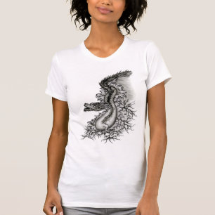 China Dragon, Black and white Design in Tattoostyl T-Shirt