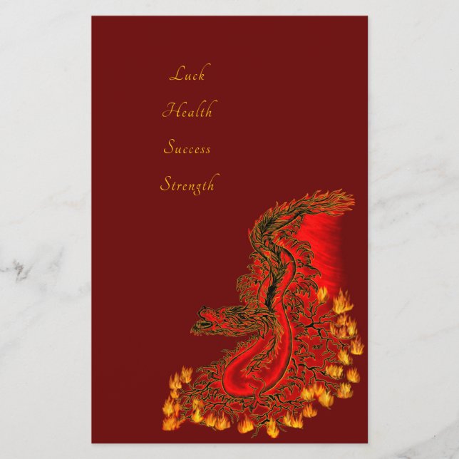 China Dragon in red and gold design Flyer (Front)
