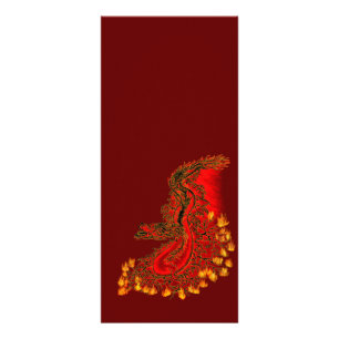 China Dragon in red and gold design Rack Card