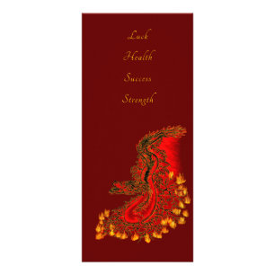 China Dragon in red and gold design Rack Card