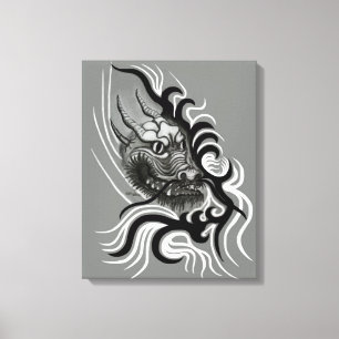 China Dragon in Tattoostyle Canvas Print