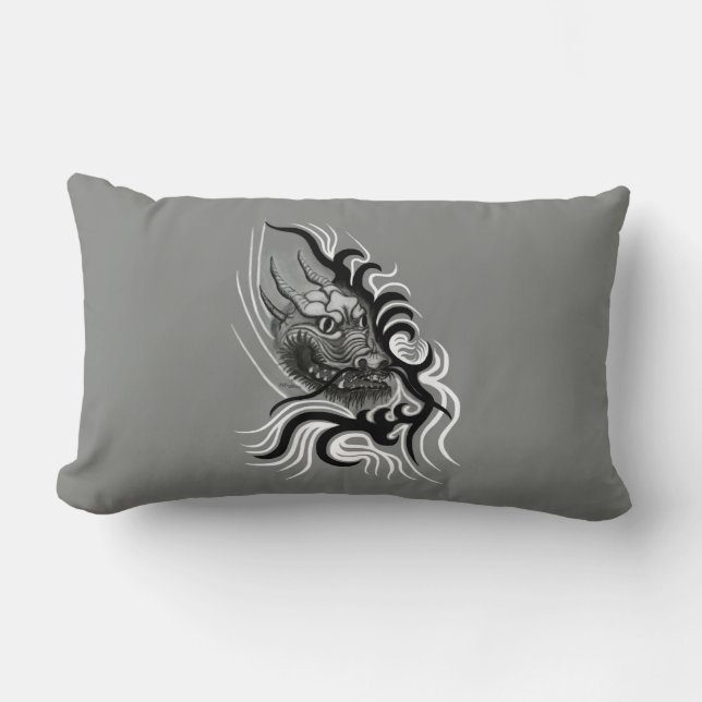 China Dragon in Tattoostyle Lumbar Cushion (Front)