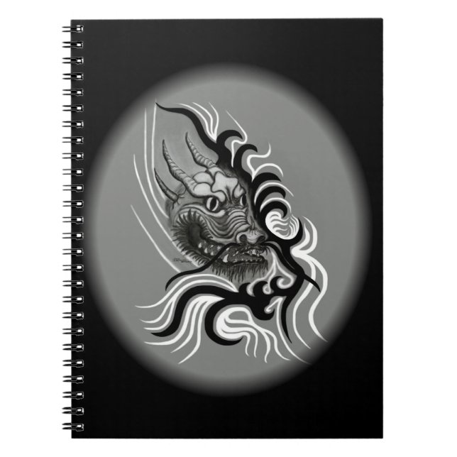 China Dragon in Tattoostyle Spiral Notebook (Front)