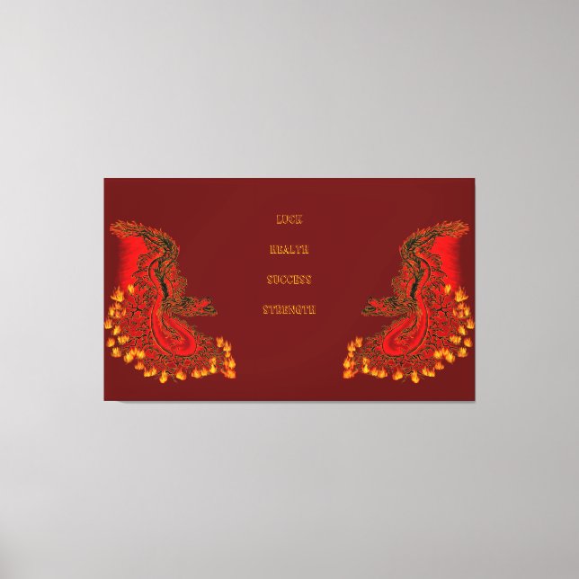 China Dragon red and gold design Canvas Print (Front)