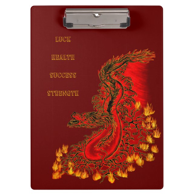 China Dragon red and gold design Clipboard (Front)