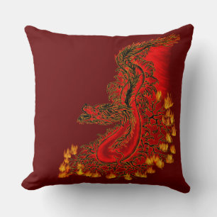 China Dragon red and gold design Cushion