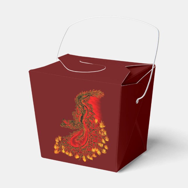 China Dragon red and gold design Favour Box (Front Side)