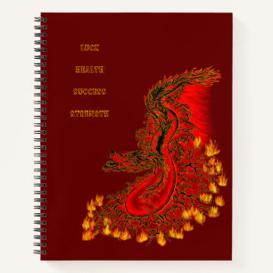 China Dragon red and gold design Notebook
