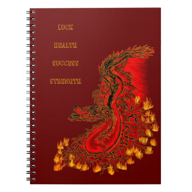 China Dragon red and gold design Notebook (Front)
