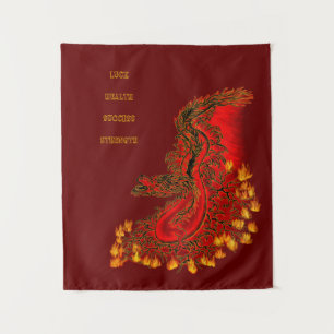 China Dragon red and gold design Tapestry