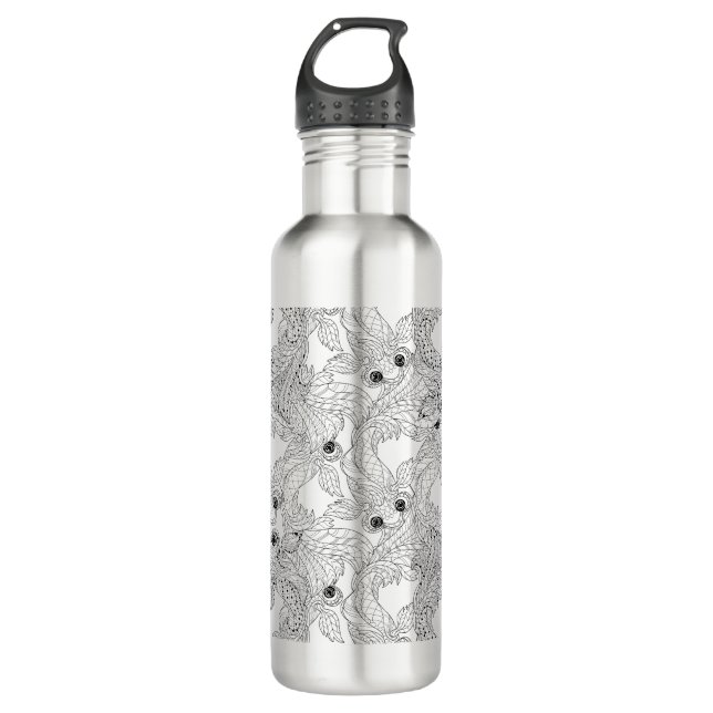 China Fish Doodle 710 Ml Water Bottle (Front)